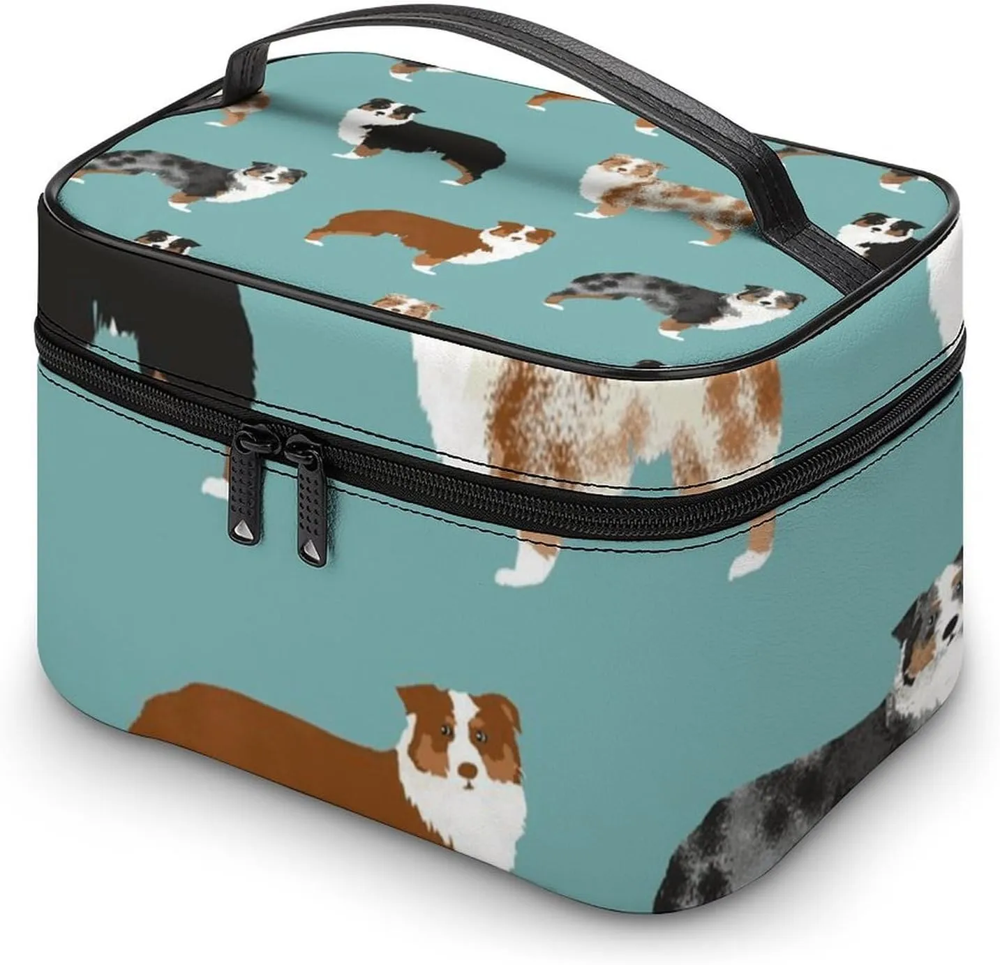 Australian Shepherds Dogs Pattern Large Capacity Portable Makeup Bag And Wash Bag