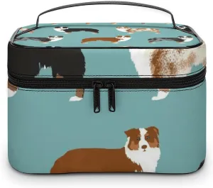Australian Shepherds Dogs Pattern Large Capacity Portable Makeup Bag And Wash Bag