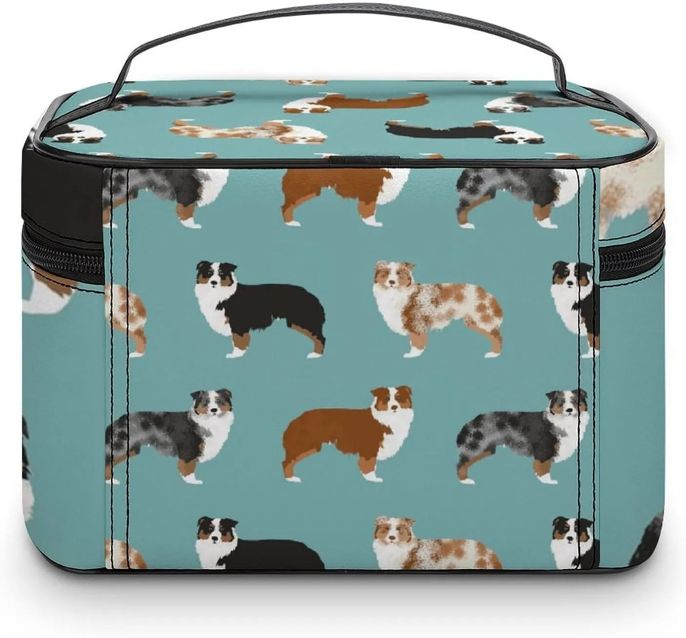 Australian Shepherds Dogs Pattern Large Capacity Portable Makeup Bag And Wash Bag