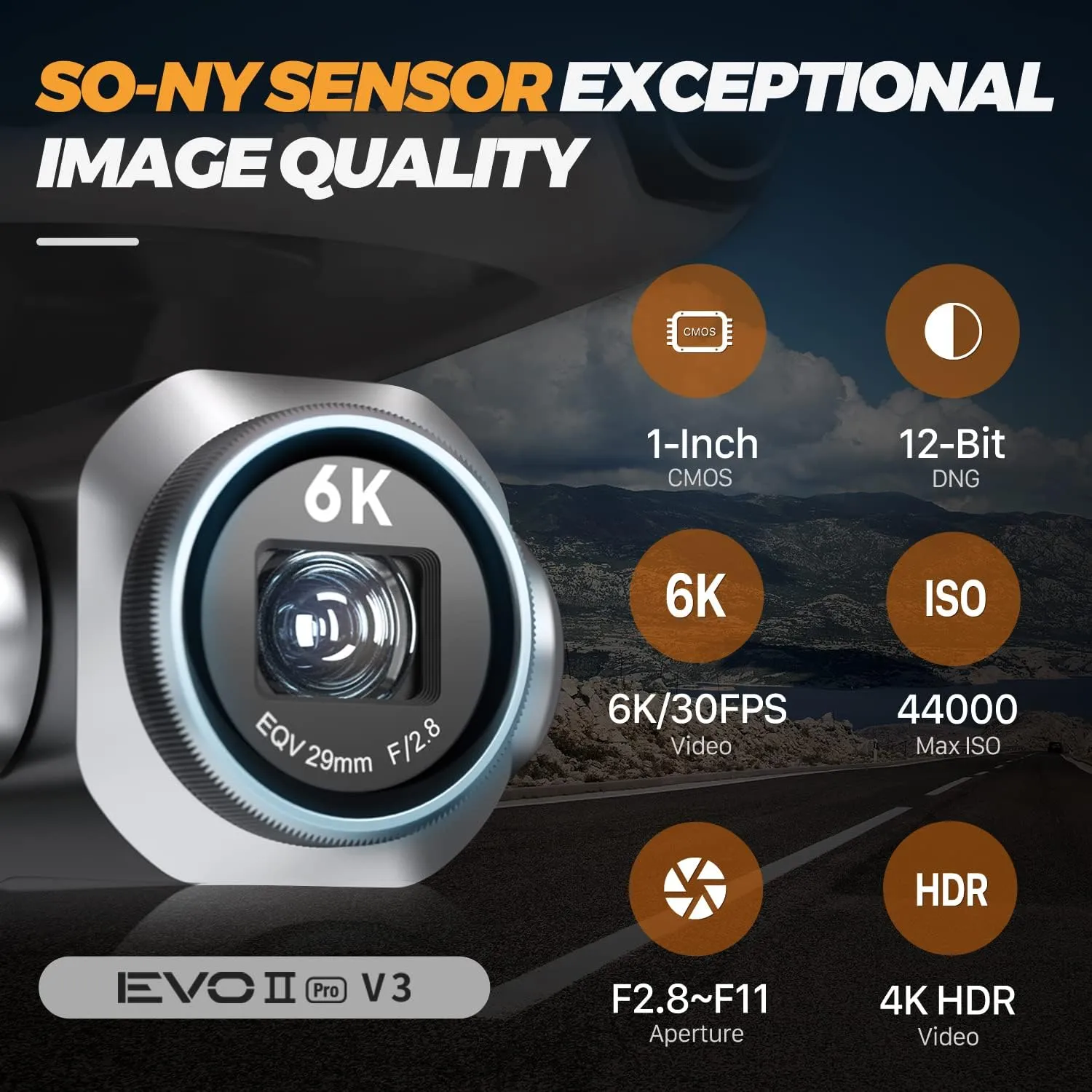 Autel Robotics EVO 2 PRO V3, Son-y 1" CMOS Sensor & 12-Bit Image 6K HDR Video EVO II Pro V3 Rugged Bundle, Moonlight Algorithm 2.0, 40 Minutes, 15KM Transmission, 360° Obstacle, SkyLink 2.0