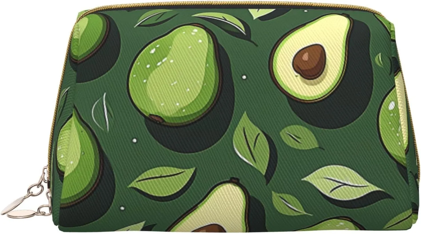 Avocados Printed Small Makeup Bag,Travel Cosmetic Bag Purse with Zipper,Water-resistant Makeup Organizer Bag for Women
