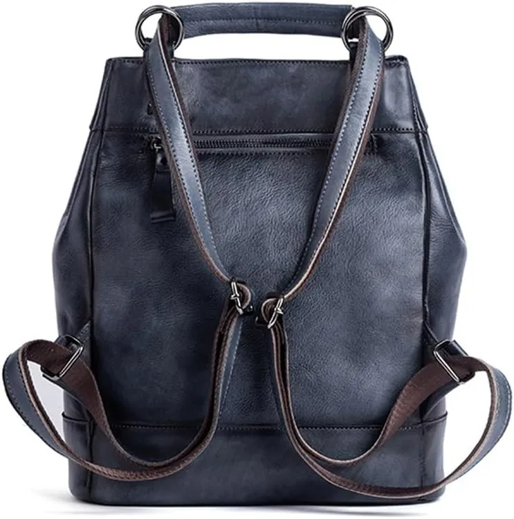 Backpack Large Capacity Bucket Shoulder Bag Vintage Rubbed Colour Handheld Slant Cross Bag