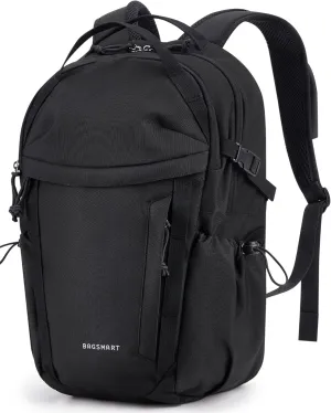 BAGSMART Travel Backpack for Men and Women, Lightweight 15.6" Laptop Backpack, Large Weekender Bag, Water Resistant Stylish Casual Daypack for Flight, College, Outdoor, Black