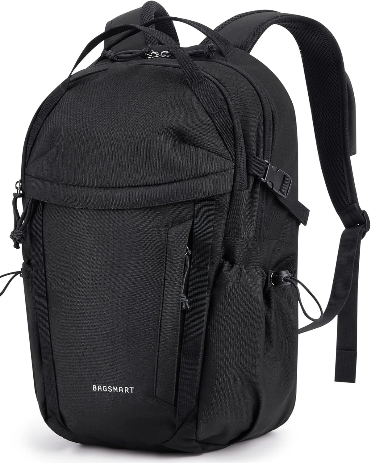 BAGSMART Travel Backpack for Men and Women, Lightweight 15.6" Laptop Backpack, Large Weekender Bag, Water Resistant Stylish Casual Daypack for Flight, College, Outdoor, Black
