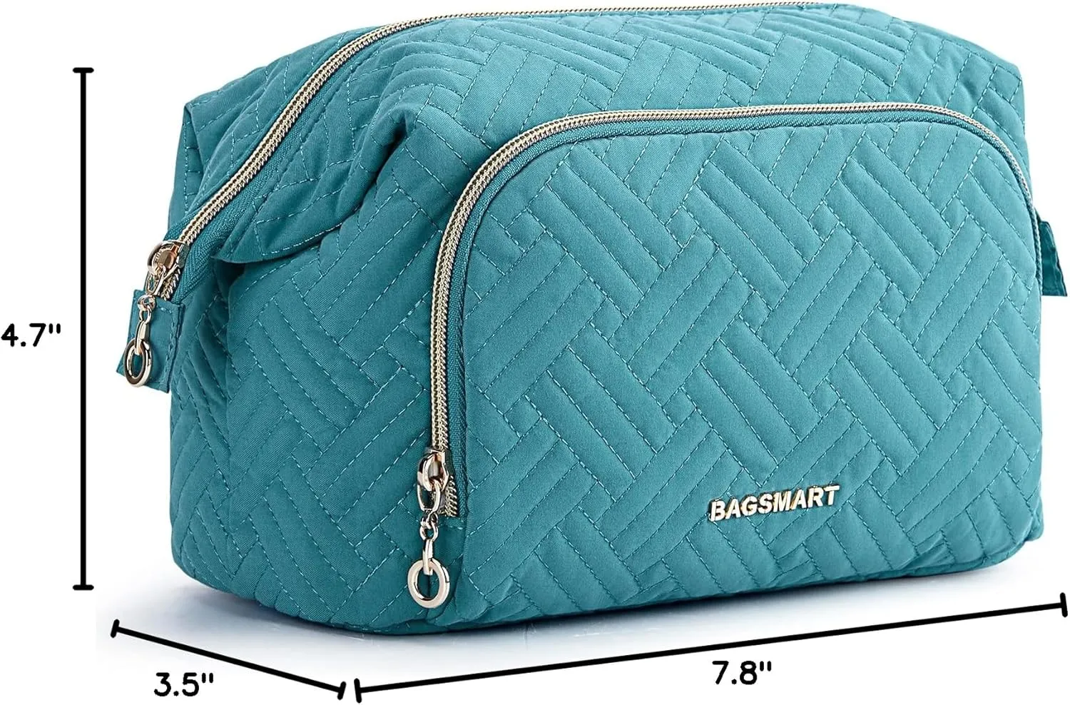 BAGSMART Travel Makeup Bag, Cosmetic Bag Make Up Organizer Case,Large Wide-open Pouch for Women Purse for Toiletries Accessories Brushes
