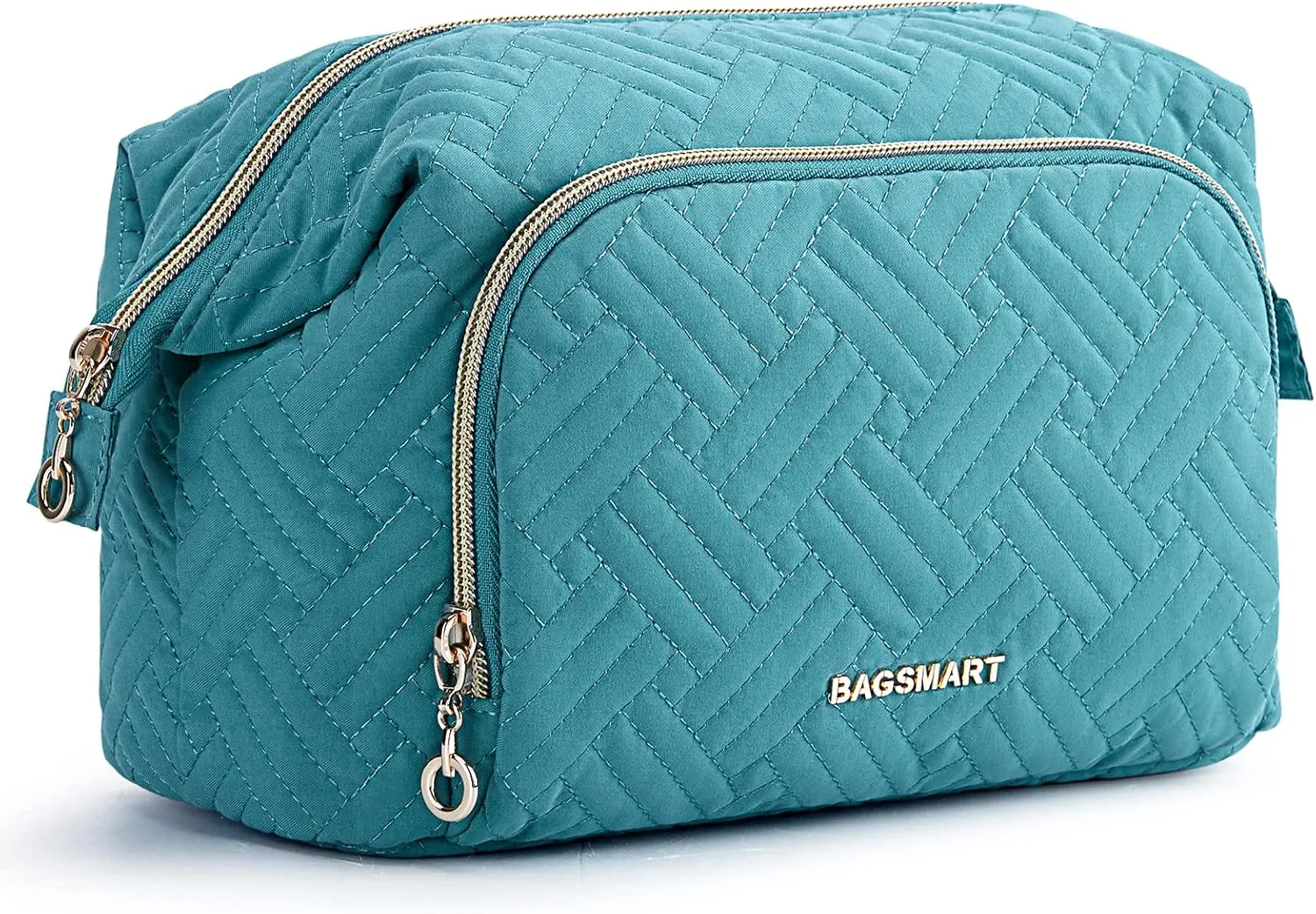 BAGSMART Travel Makeup Bag, Cosmetic Bag Make Up Organizer Case,Large Wide-open Pouch for Women Purse for Toiletries Accessories Brushes