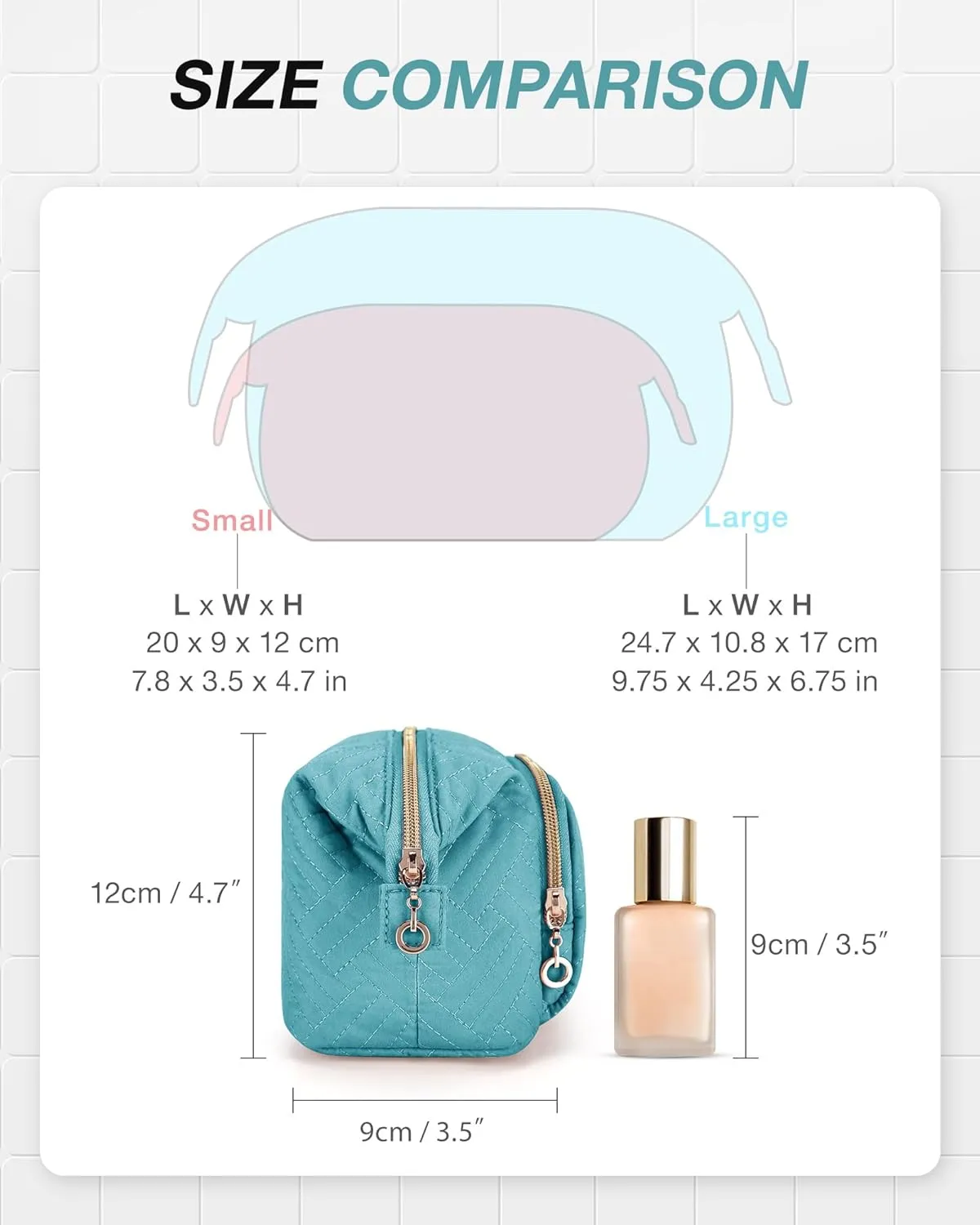 BAGSMART Travel Makeup Bag, Cosmetic Bag Make Up Organizer Case,Large Wide-open Pouch for Women Purse for Toiletries Accessories Brushes