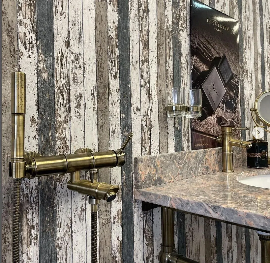 Bamboo Bronze Design Bathtub Faucet with Shower