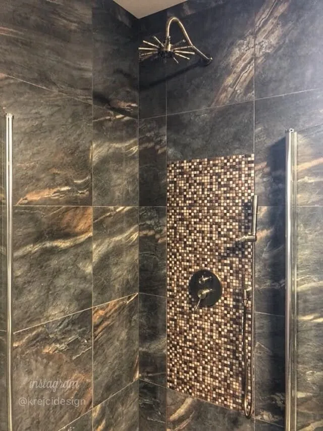 Bamboo Design Bronze Concealed Shower