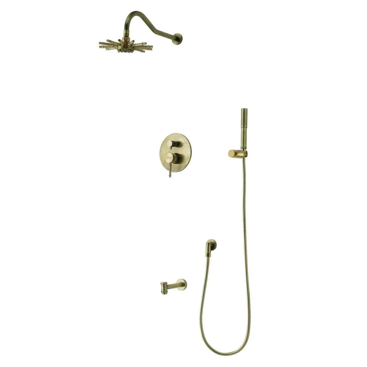 Bamboo Design Bronze Concealed Shower
