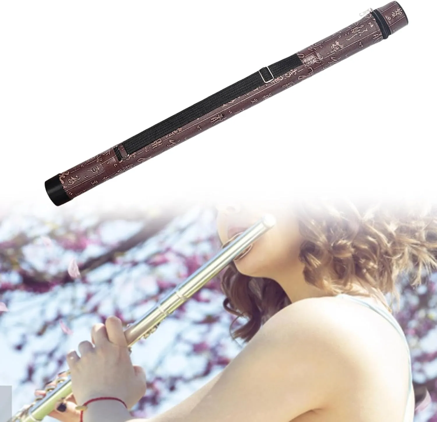 Bamboo Flute Carrying Bag Xiao Storage Case Multipurpose Music Instruments Bag Holder Waterproof Carrier Flute Handbag, 60cm