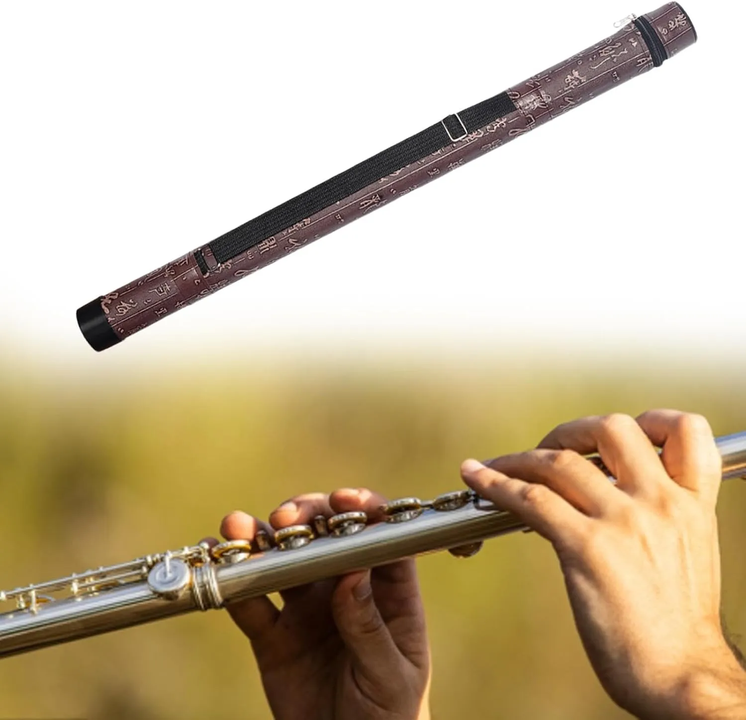 Bamboo Flute Carrying Bag Xiao Storage Case Multipurpose Music Instruments Bag Holder Waterproof Carrier Flute Handbag, 60cm