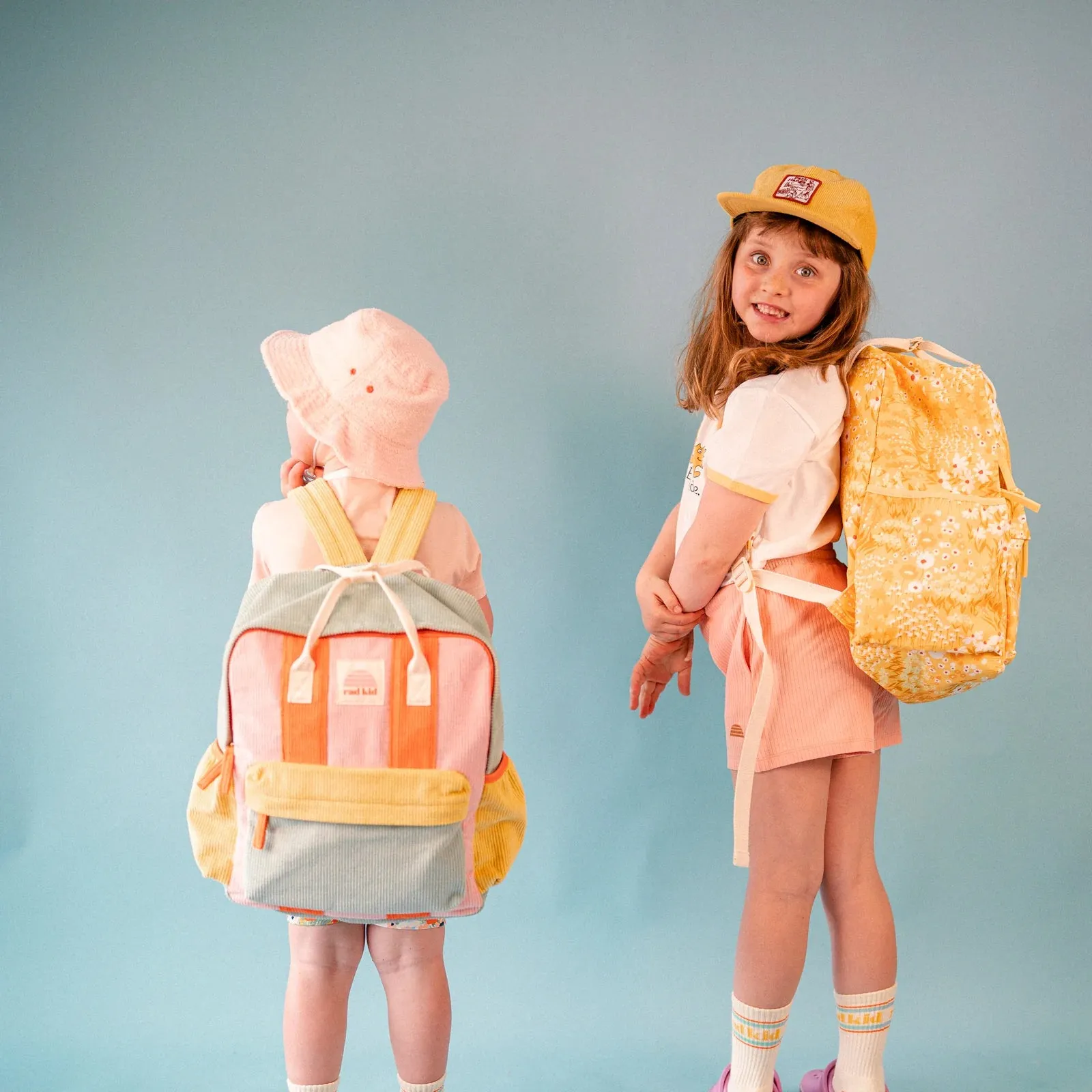 BANABAE CORDUROY SPLICE ECO KIDS BACKPACK: CANDY