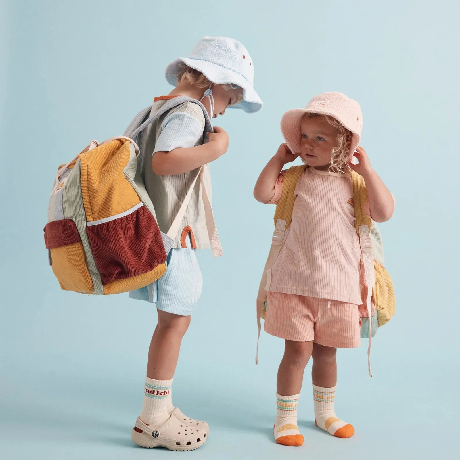 BANABAE CORDUROY SPLICE ECO KIDS BACKPACK: REEF
