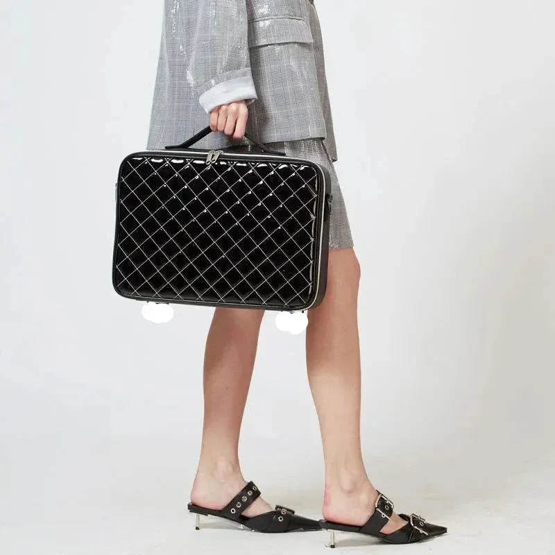 Barbara | Stylish and Practical Travel Cosmetic Bag with Diamond Pattern