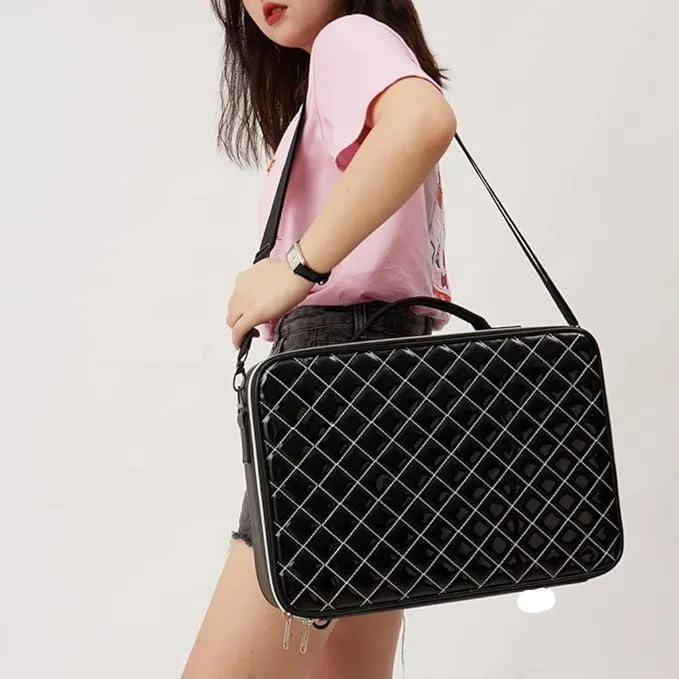 Barbara | Stylish and Practical Travel Cosmetic Bag with Diamond Pattern