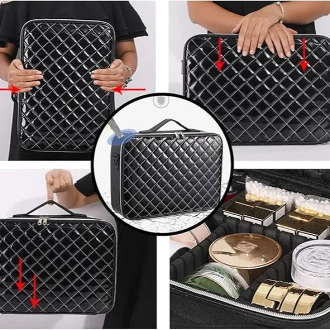 Barbara | Stylish and Practical Travel Cosmetic Bag with Diamond Pattern