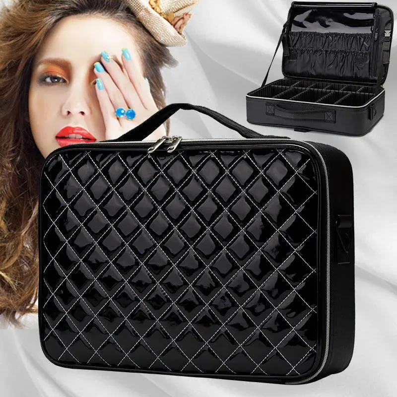 Barbara | Stylish and Practical Travel Cosmetic Bag with Diamond Pattern