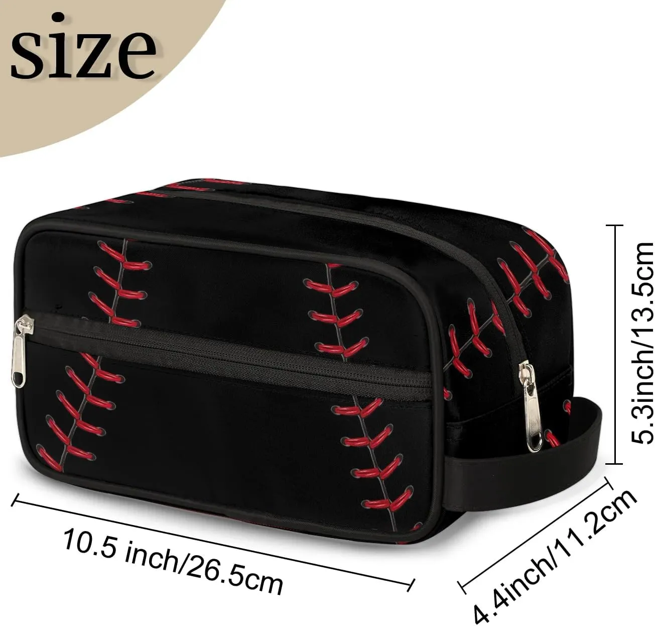 Baseball Kids Toiletry Bag for Boys, Kids Dopp Kit, Waterproof Lightweight Cosmetic Bag Wash Bag Toiletry Bag for Boys Toddler Travel Essential