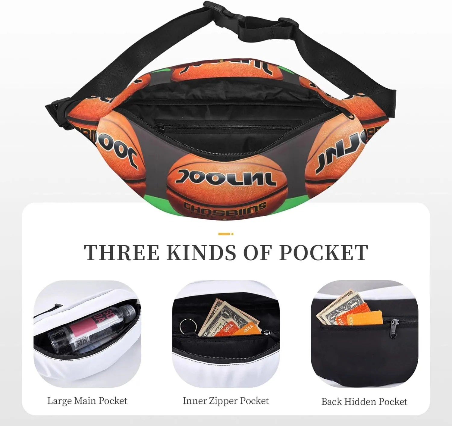 Basketball Background Fashion Crossbody Appearance High capacity outdoor with Adjustable Comfortable Work Leisure Versatile