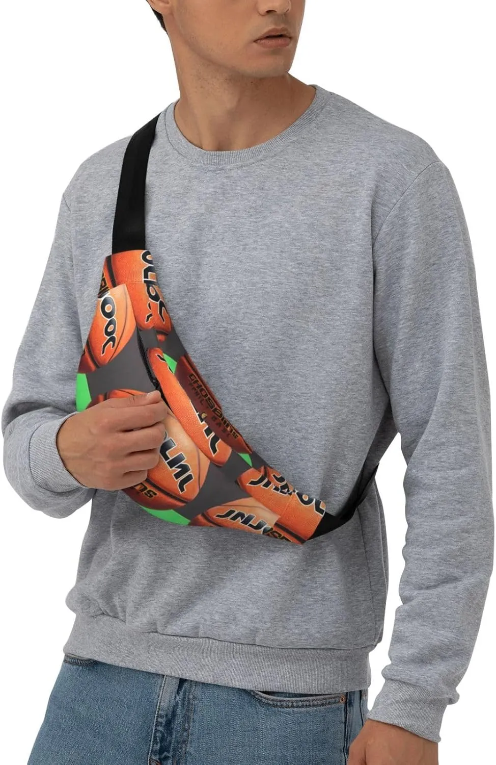 Basketball Background Fashion Crossbody Appearance High capacity outdoor with Adjustable Comfortable Work Leisure Versatile
