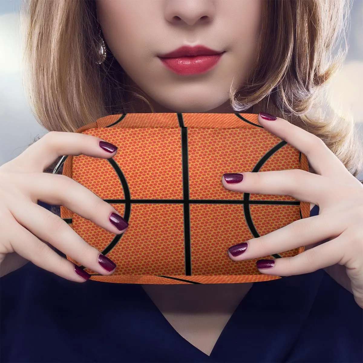 Basketball Sports Travel Toiletry Bag for Boys Men, Waterproof Small Dopp Kit for Women, Shaving Bag with Large Capacity for Travel,Sports Shower