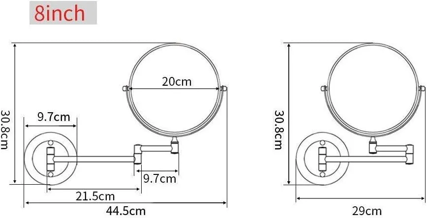 Bathroom Makeup Mirrors, Wall Mounted Magnifying Sturdy Double Sided Adjustable Cosmetic Shaving Vanity Extendable Swivel(7X)