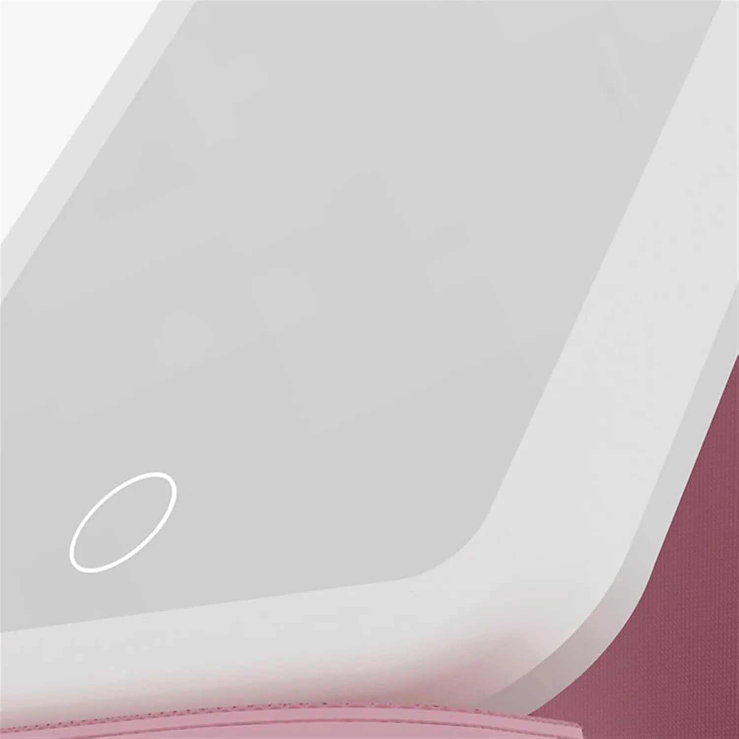 Bathroom Vanity Mirror Makeup Mirror Desktop Foldable LED Cosmetic Mirror with Light Refill Mirror Portable Desktop Bedroom Makeup Rechargeable Mirror Beauty Mirror(Pink)