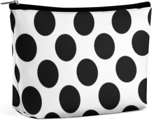 Black and White Polka Dot Polka Dot Cosmetic Bag, Travel Portable Makeup Bag for Purse Pouch Beauty Zipper Organizer Toiletry Bag for Women