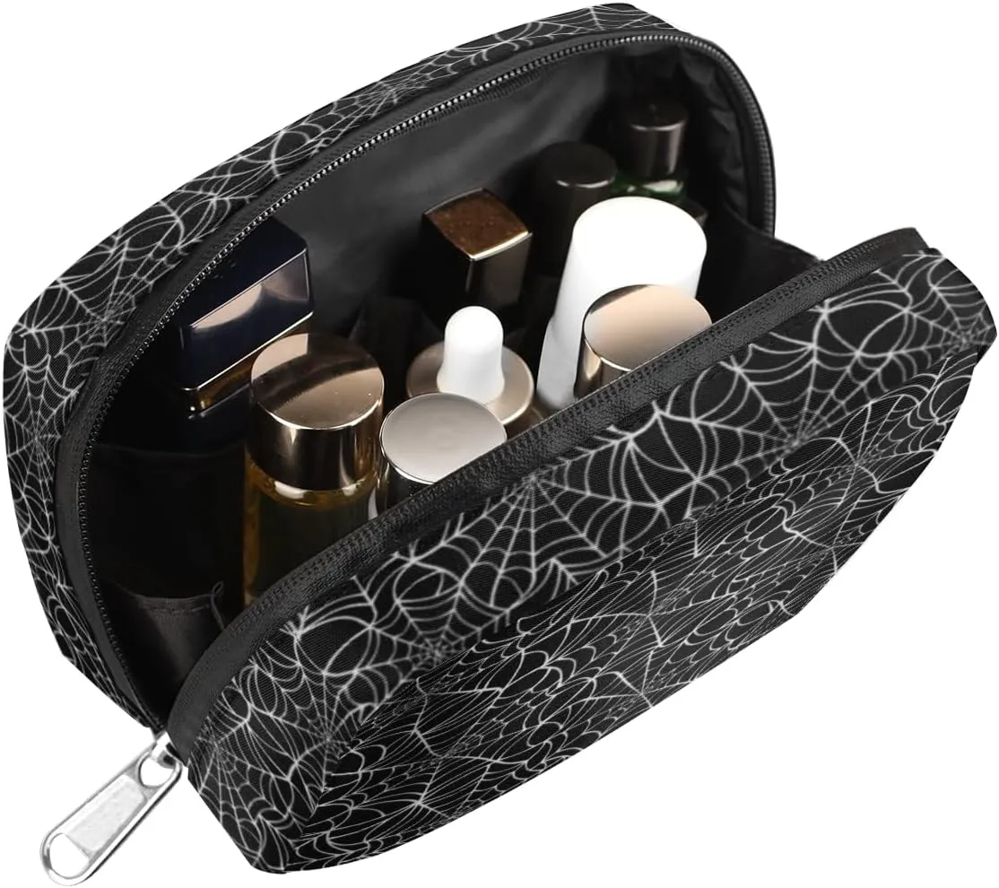 Black Spider Web Travel Toiletry Bag for Boys Men, Waterproof Shaving Bag with Large Capacity for Travel,Sports,Shower, Cute Small Dopp Kit for Women