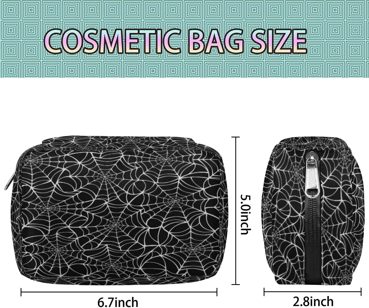 Black Spider Web Travel Toiletry Bag for Boys Men, Waterproof Shaving Bag with Large Capacity for Travel,Sports,Shower, Cute Small Dopp Kit for Women
