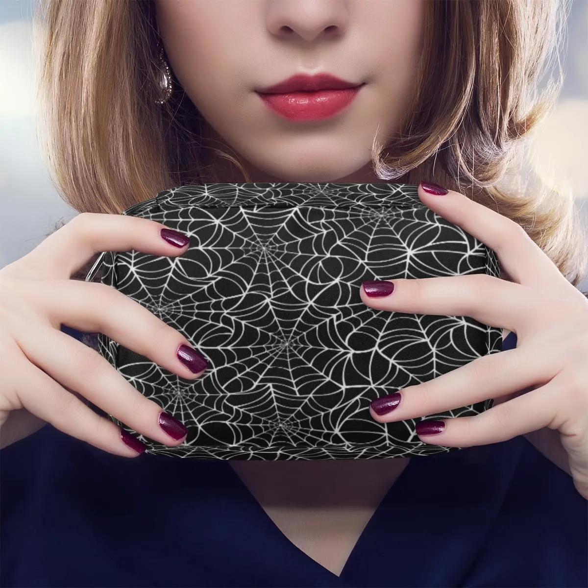 Black Spider Web Travel Toiletry Bag for Boys Men, Waterproof Shaving Bag with Large Capacity for Travel,Sports,Shower, Cute Small Dopp Kit for Women