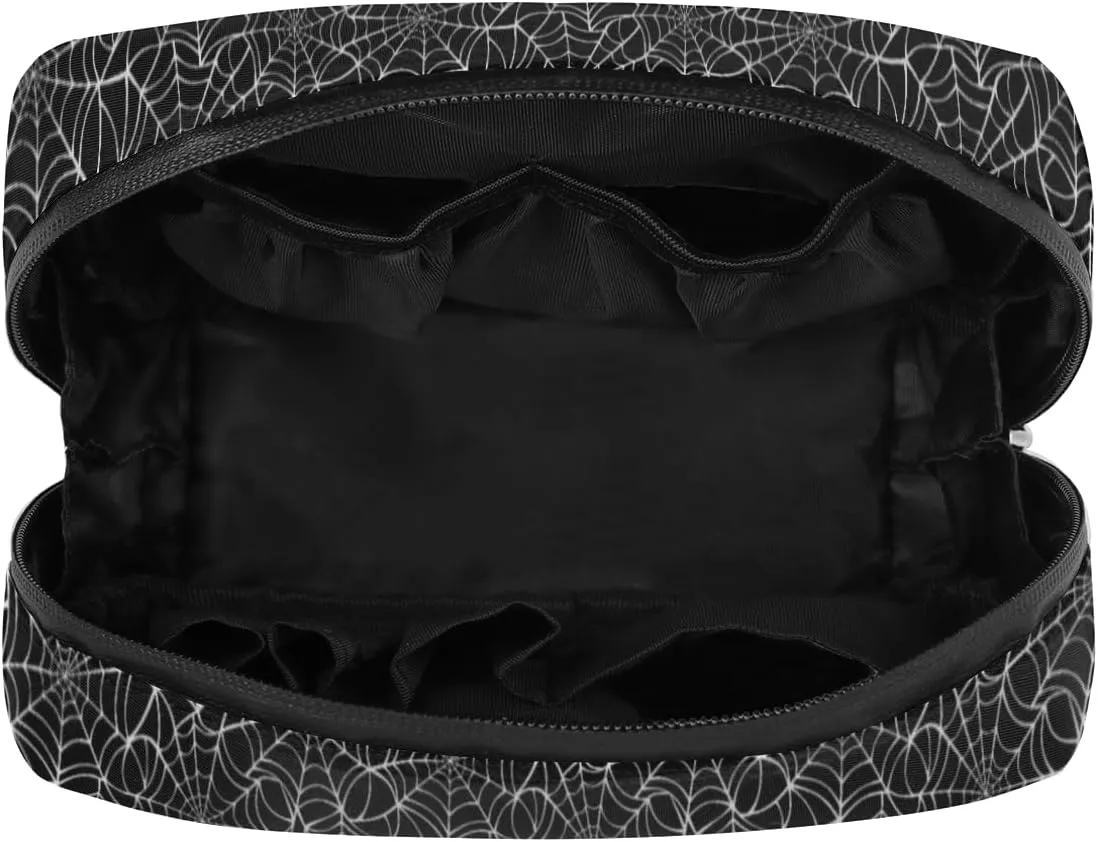 Black Spider Web Travel Toiletry Bag for Boys Men, Waterproof Shaving Bag with Large Capacity for Travel,Sports,Shower, Cute Small Dopp Kit for Women