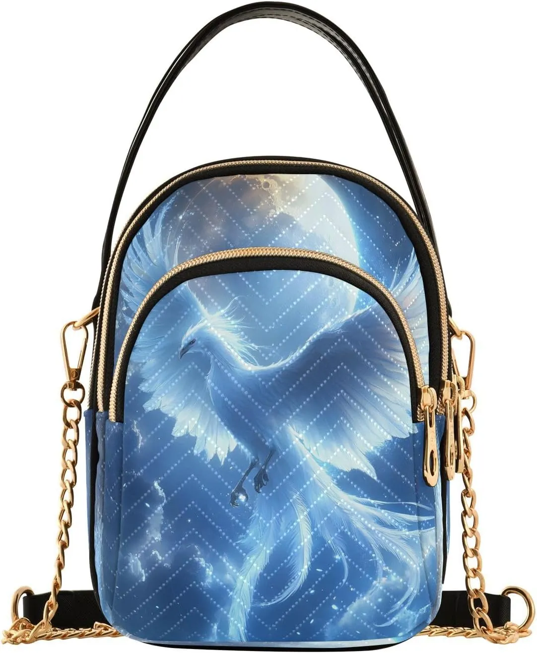 Blue Phoenix Moon Crossbody Bag for Women Mini Cell Phone Purse Women's Shoulder Handbag