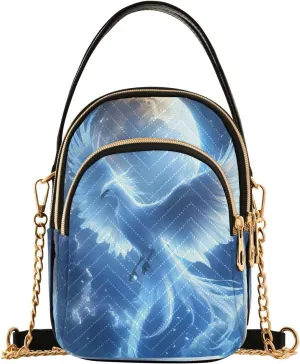 Blue Phoenix Moon Crossbody Bag for Women Mini Cell Phone Purse Women's Shoulder Handbag