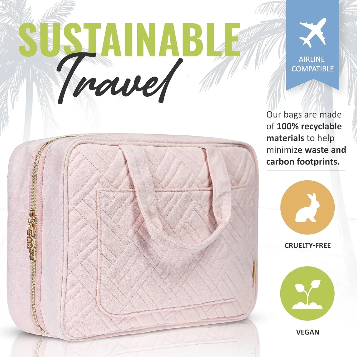 BOACAY Large Hanging Travel Toiletry Bag for Women, Makeup Bag, Bathroom & Shower Organizer Kit for Accessories, Cosmetics, Essentials