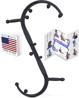 Body Back Buddy Elite – USA Made – Trigger Point Massage Tool, Shoulder Neck Back Handheld Self Massager, Manual Massage Cane, Hook, Muscle Knot Remover with Instructions, Patented (Black)