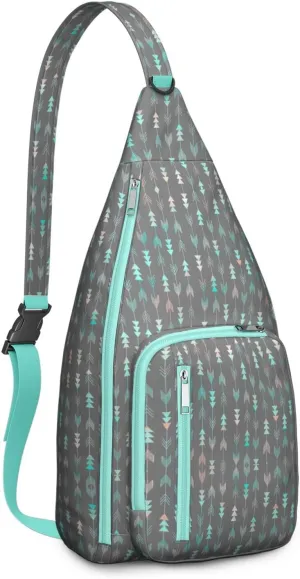 Boho Chic Crossbody Bag Vintage Waterproof Sling Bag Backpack for Men Women Daypack for Hiking Cycling Outdoor Activities