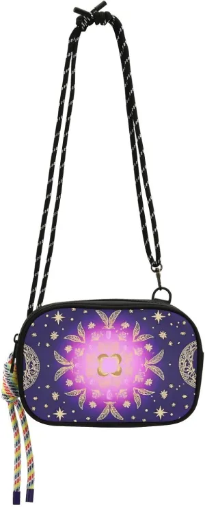 Boho Purple Mystery Moon Cross Body Bag Mens Comfort with Credit Card Slots Side Bags Date bolso para mujer