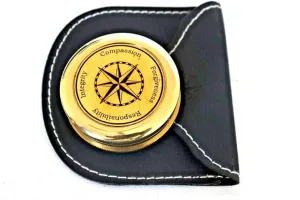 Brass Nautical Pocket Compass for Hiking, Camping, Motoring, Boating, Backpacking Vintage Navigation | Decorative Gift Item