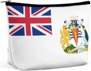 British Antarctic Territory Flag Makeup Organizer for Women Travel Cosmetic Bag Lightweight Pouch for Purse