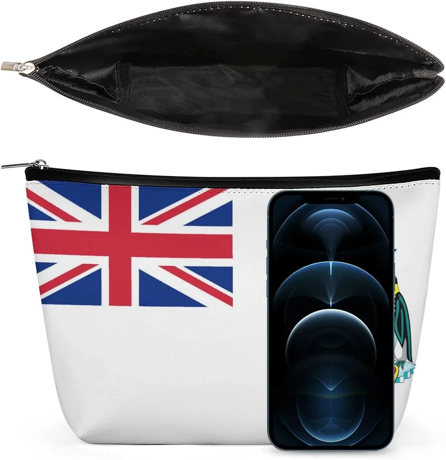 British Antarctic Territory Flag Makeup Organizer for Women Travel Cosmetic Bag Lightweight Pouch for Purse