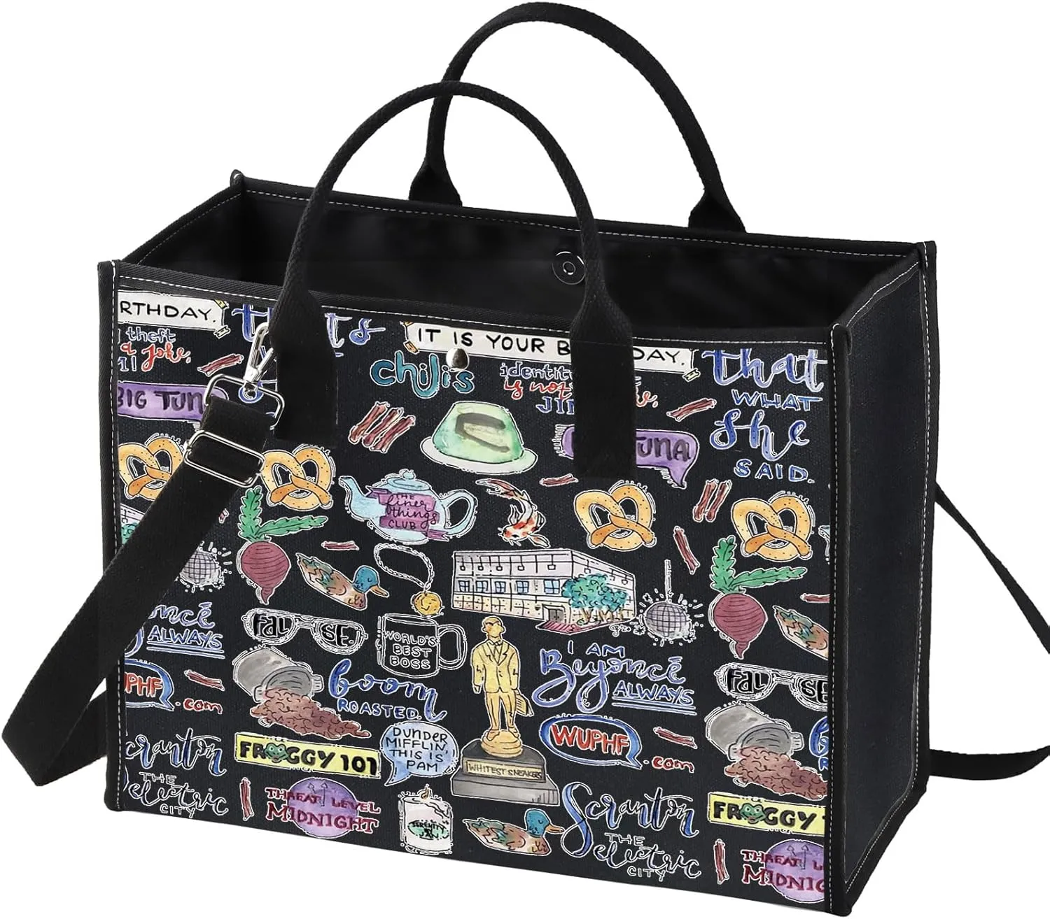 BWKTOP Michael And Dwight Fans Crossbody Bag - Office Themed Gift - Adjustable Shoulder Bag
