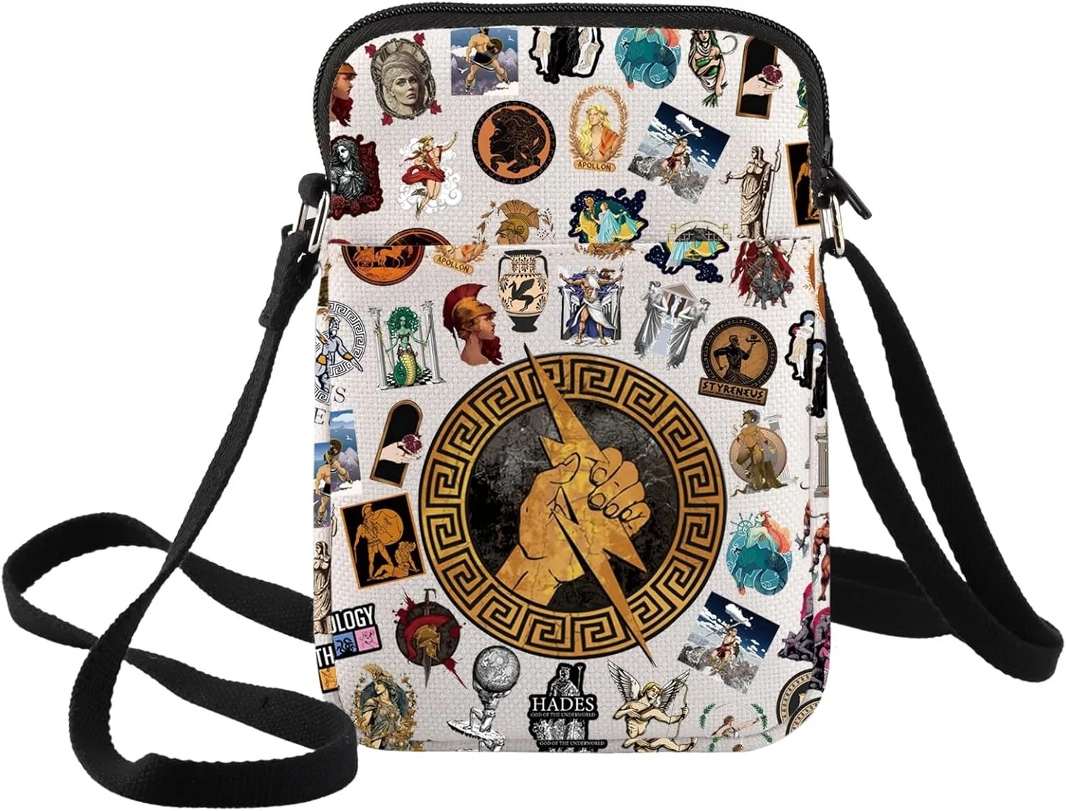 BWWKTOP Ancient Greek Gods Crossbody Bag Zeus Gift Apollo & Poseidon Messenger Bag Greek Mythology Merch