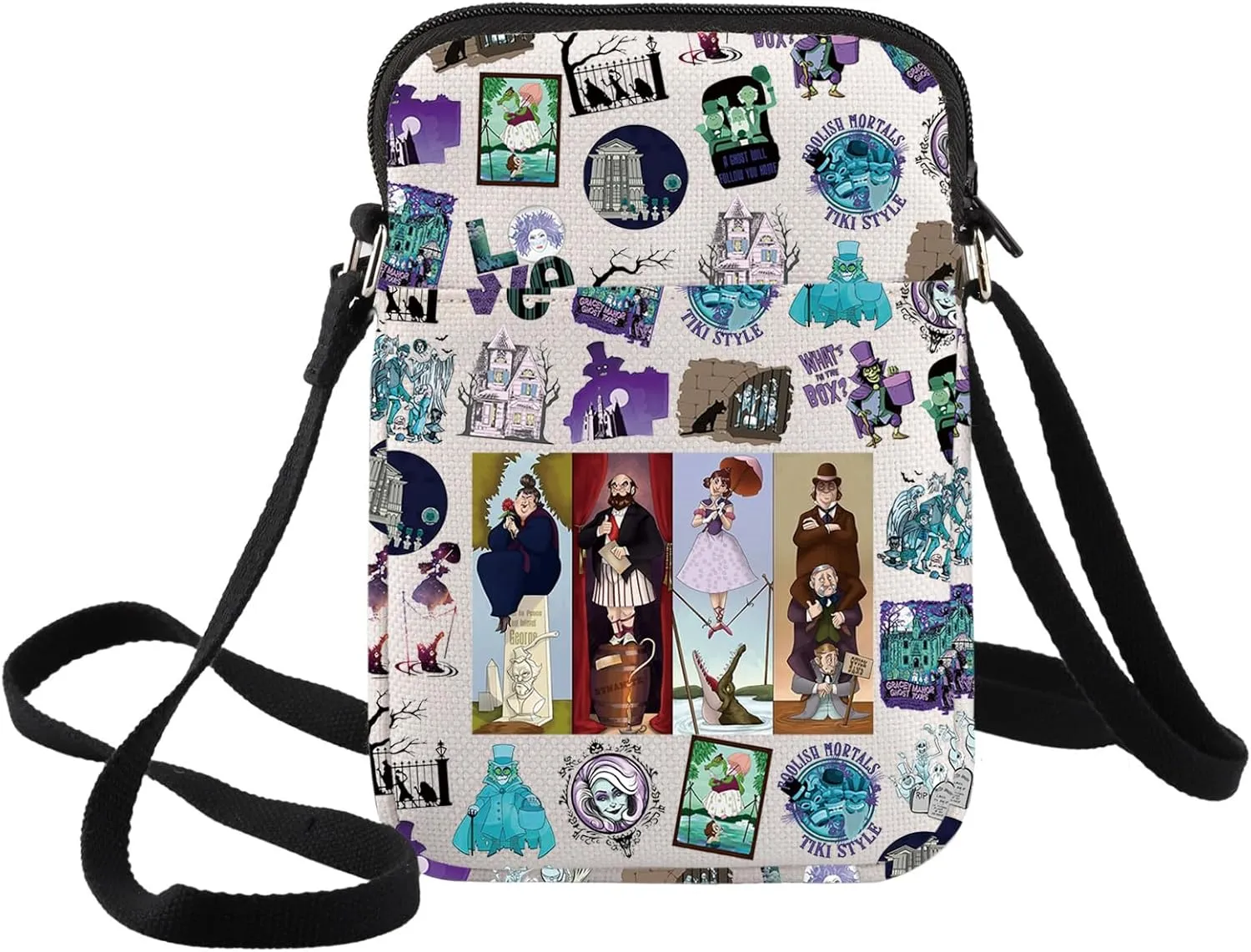 BWWKTOP Ghost House Crossbody Bag Madame Leota Gift Welcome Foolish Mortals Shoulder Bag Halloween Merch