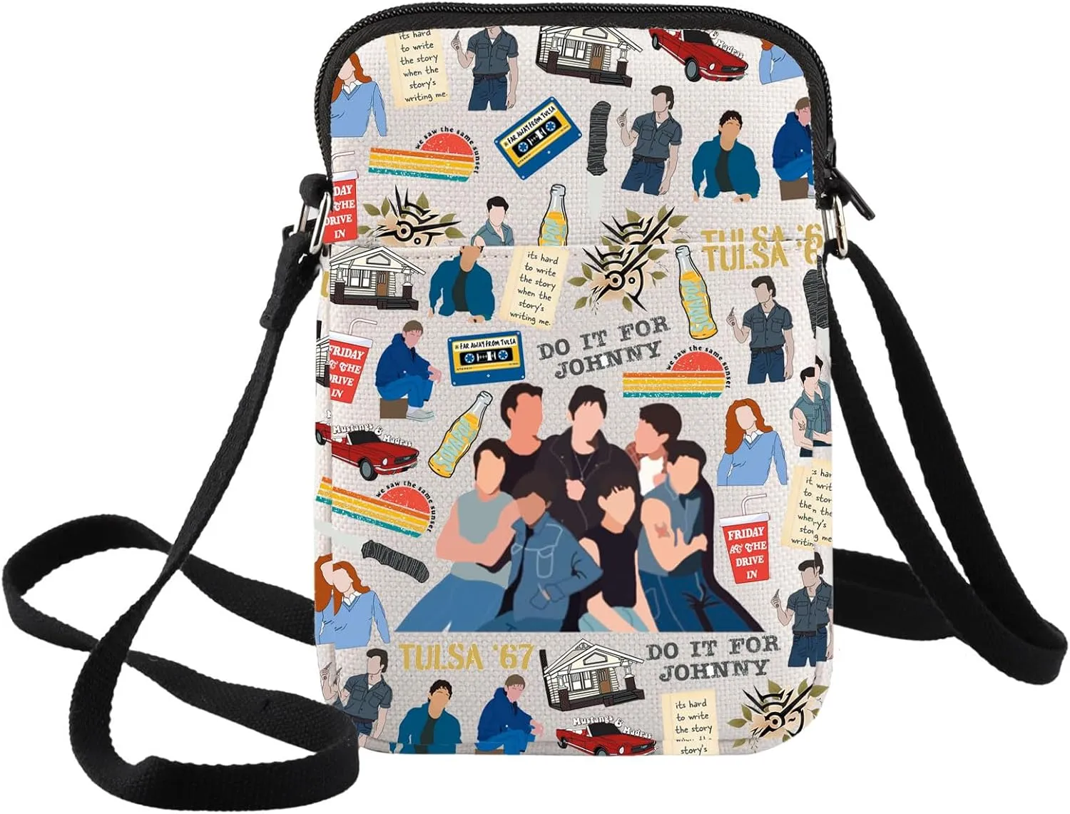 BWWKTOP Johnny Musical Crossbody Bag Johnny & Dallas & Ponyboy Fans Gift Two-Bit & Steve Shoulder Bag