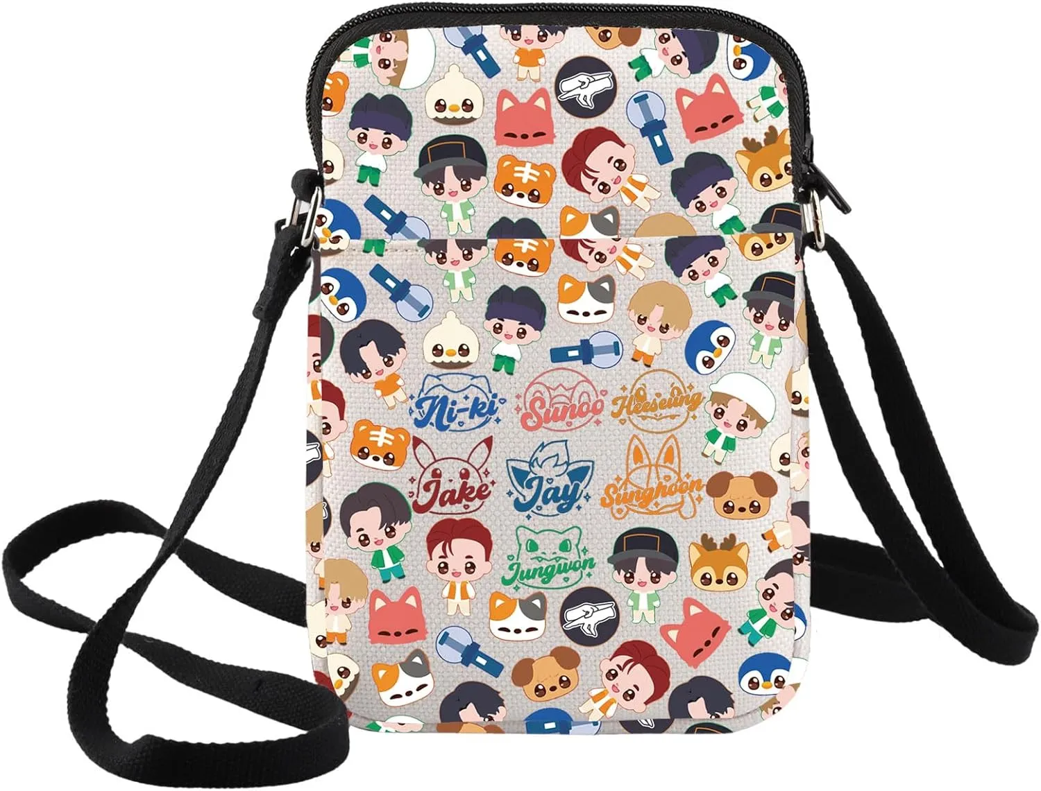 BWWKTOP K-Pop Jungwon & Heeseung & Jay Cosmetic Crossbody Bag Jake & Sunghoon Fans Gifts Korean Sunoo Merchandise