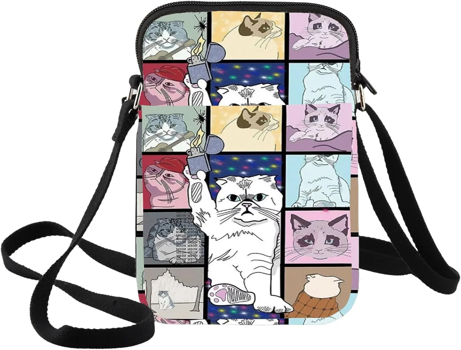 BWWKTOP Karma Cat Crossbody Bag Karma Cat Inspired Gifts Singer Concert Tour Gifts Karma Is a Cat Crossover Shoulder Bag