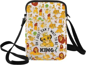 BWWKTOP Lion Movie Crossbody Bag Simba Lion Fans Gift Just Can't Wait To Be King Simba Shoulder Bag Simba Merch