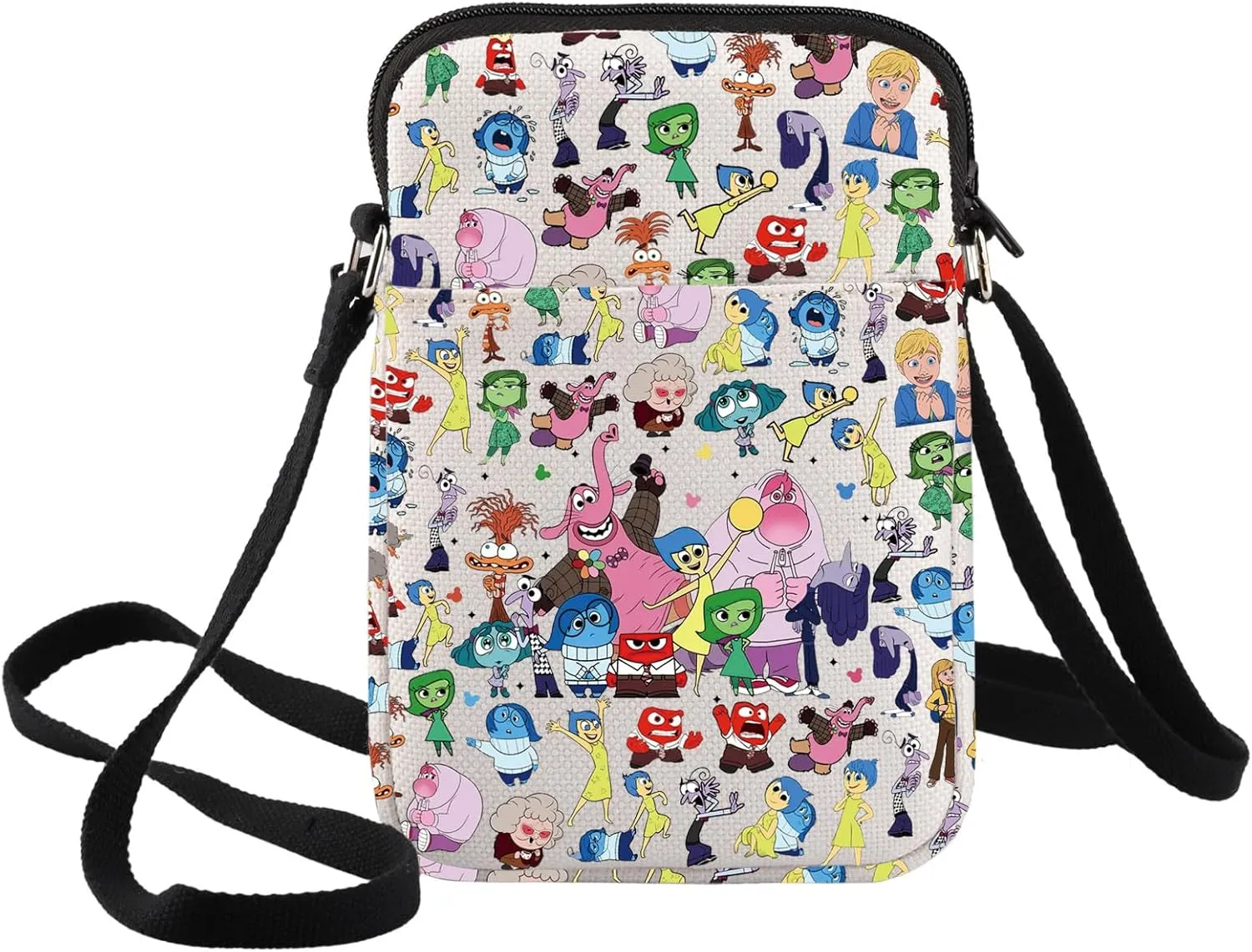 BWWKTOP Riley Emotion Crossbody Bag Joy & Sadness & Fear Cartoon Gift Anger & Disgust & Anxiety Characters Merch